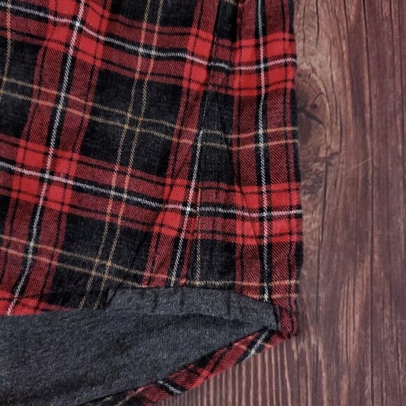 Carbon 2 Cobalt Mens Large Black Red Plaid Lined Flannel 2 Pockets L/S Shirt - Picture 11 of 16